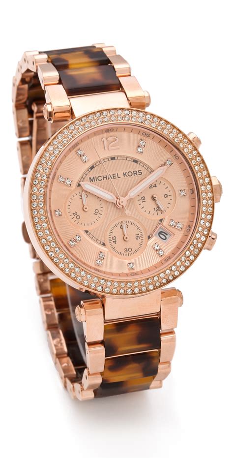 michael kors parker rose gold|michael kors rose gold watches.